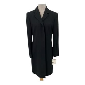 Liz Claiborne Black Redefined Classicism Long Button down Jacket, Size 4 NWT